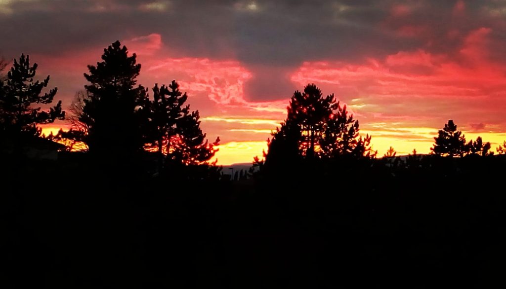 Tramonto rosso fuoco