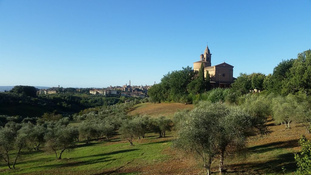 Basilica dell'Osservanza con Siena sullo sfondo